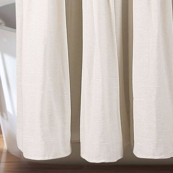 Lush Decor -  Color Block Pleated Shower Curtain 72x7 Beige - Picture 4 of 4